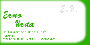 erno urda business card
